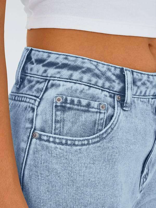 Trendy Queen Women's High Waisted Straight Wide Leg Jeans, Comfort Stretch Baggy Denim Pants - Image 5