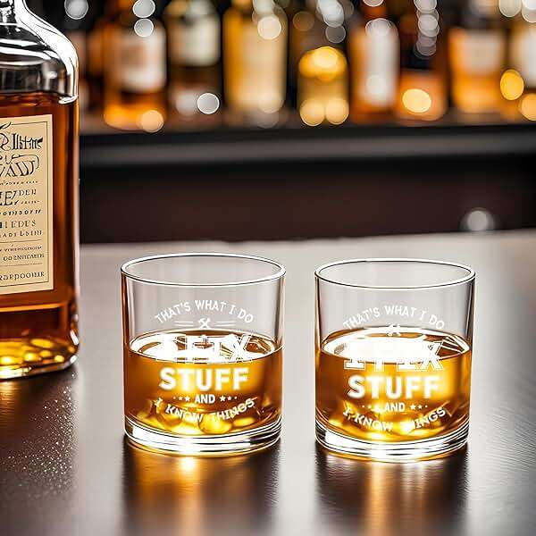 Fathers Day Gift for Dad, That's What I Do I Fix Stuff and I Know Things Whiskey Glass, Funny Gifts for Men, Birthday Christmas Gifts for Dad Grandpa Uncle Brother Husband Him, 10Oz - Image 8