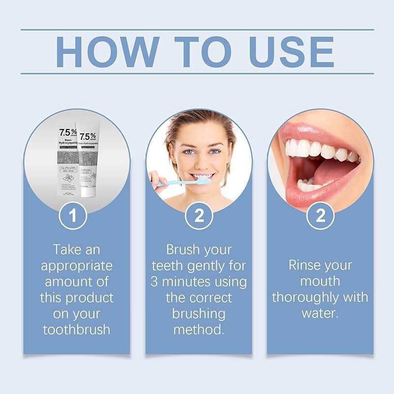 e Toothpaste, Hydroxyapatite Toothpaste 7.5 for Advanced Enamel Protection, Gentle and Effective Formula, Fresh Breath Fresh Mint Flavor (4.23oz) - Image 6