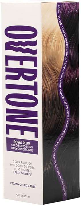 Overtone Daily Color Depositing Conditioner - 4.5oz Temporary Coloring Conditioner with Shea Butter & Coconut Oil - Refresh Color & Prevent Fading- Vegan & Cruelty-Free, Purple for Brown is Royal Plum - Image 4