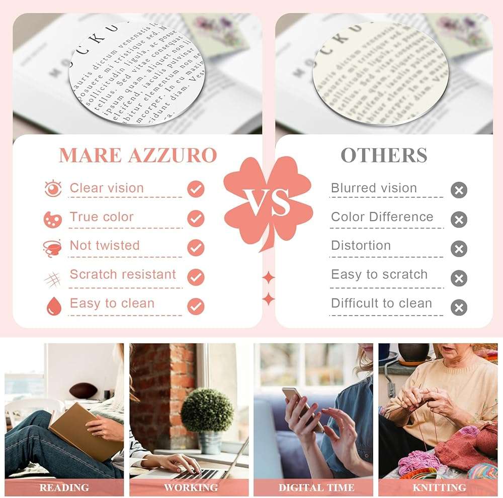 MARE AZZURO Oversized Reading Glasses Women Fashion Readers with Spring Hinge1.0 1.5 2.0 2.5 3.0 3.5 4.0 - Image 3