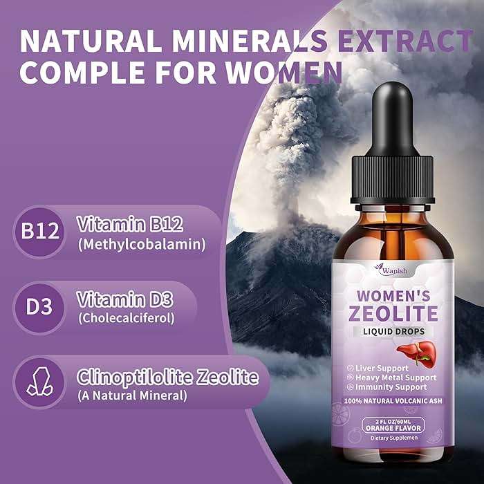Zeolite Drops for Women - 99%+ Pure Natural Volcanic Ash, Vegan，Non-GMO，Sugar Free- Supports Immune Health, Supports Natural Metabolism， Energy Enhancement (2 Fl Oz) - Image 2