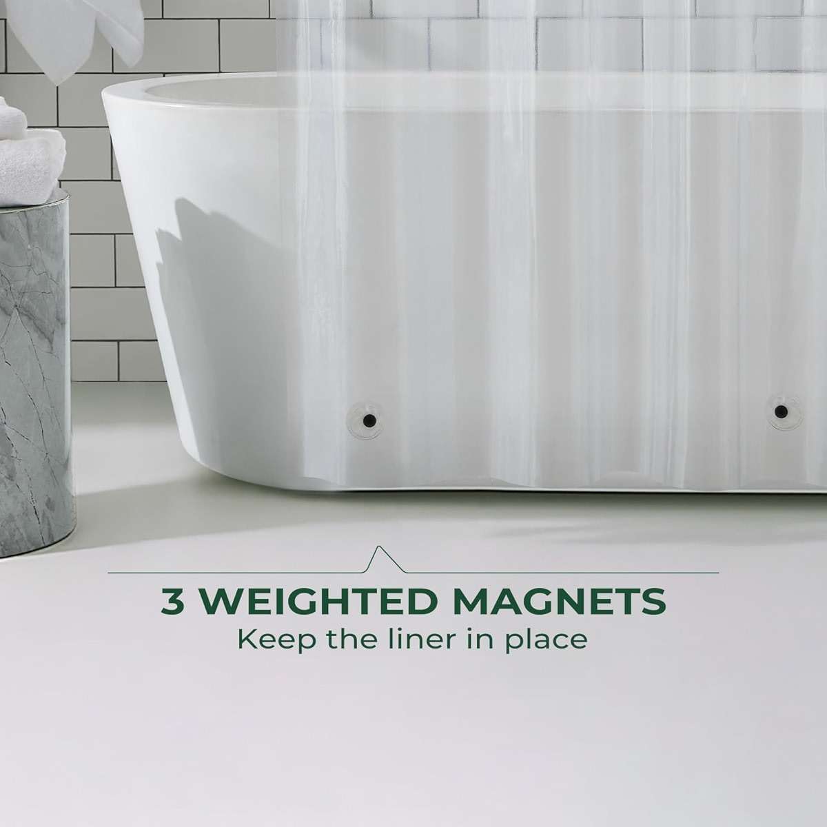 HARBOREST Clear Shower Curtain Liner with Side Suction Cups, Premium PEVA Plastic Shower Liner with 3 Magnets, Waterproof Bathroom Curtain, 72 x 72, Heavy Duty Clear - Image 4