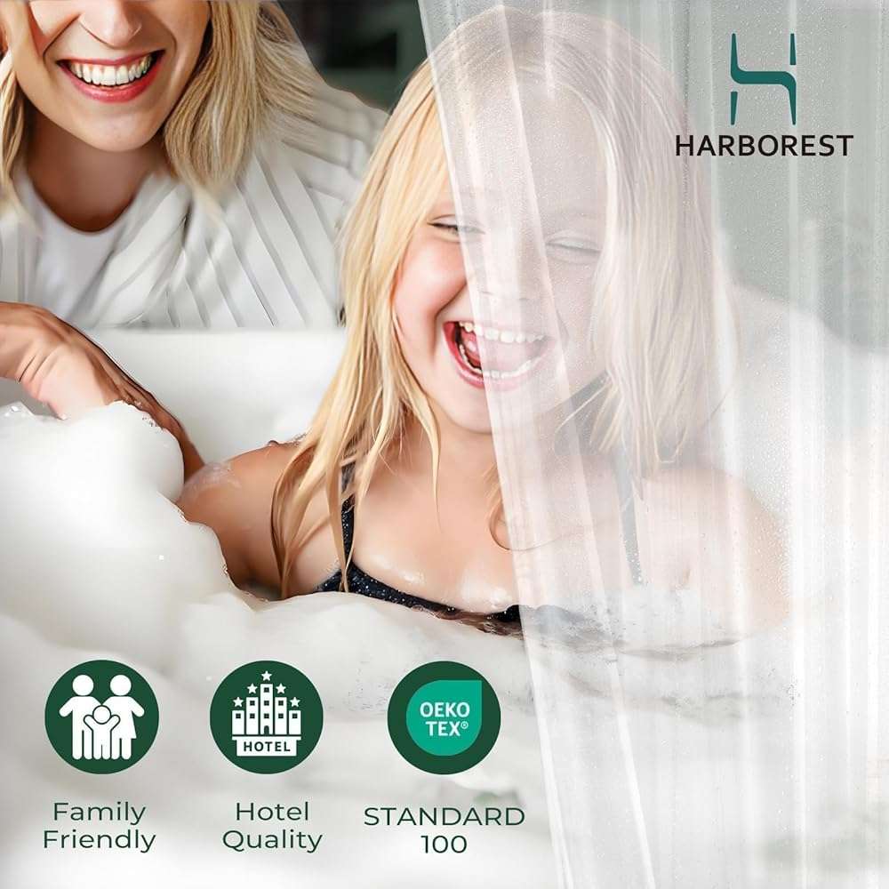 HARBOREST Clear Shower Curtain Liner with Side Suction Cups, Premium PEVA Plastic Shower Liner with 3 Magnets, Waterproof Bathroom Curtain, 72 x 72, Heavy Duty Clear - Image 7