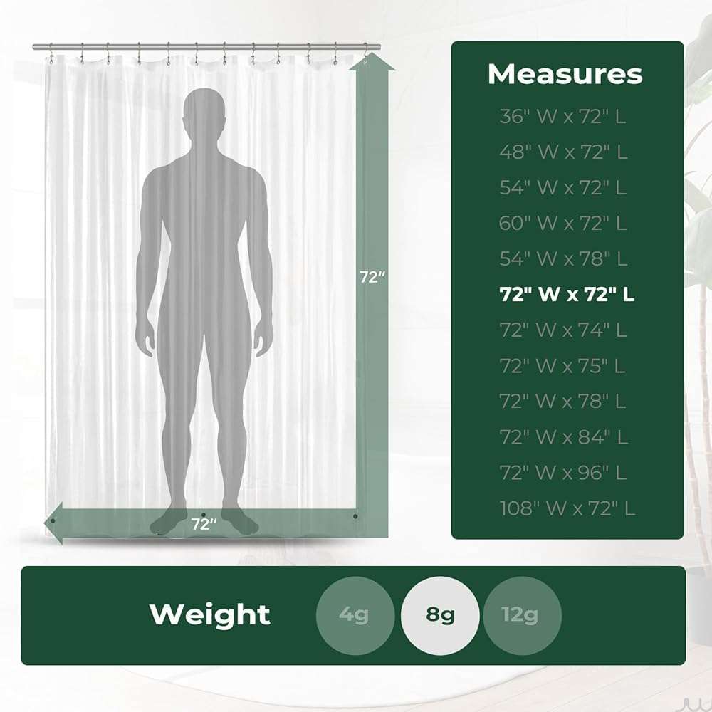 HARBOREST Clear Shower Curtain Liner with Side Suction Cups, Premium PEVA Plastic Shower Liner with 3 Magnets, Waterproof Bathroom Curtain, 72 x 72, Heavy Duty Clear - Image 8