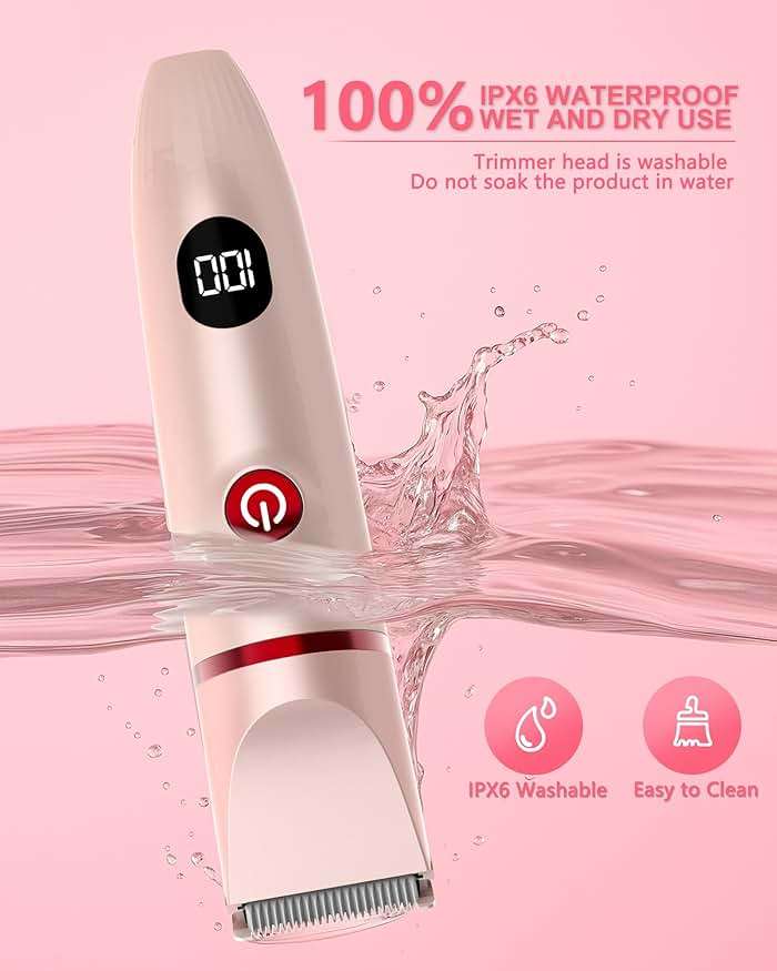 Bikini Trimmer for Women, Electric Razor for Pubic Hair 3-in-1, Bikini Shaver for Legs Body Hair, Womens Electric Razor IPX6 Waterproof, Gifts for Women,Pink - Image 5