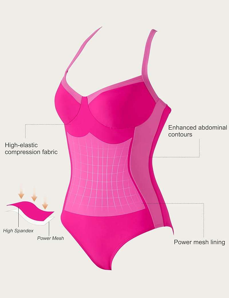 SUUKSESS Womens Tummy Control One Piece Swimsuit Sexy Crisscross Back Bathing Suit - Image 2