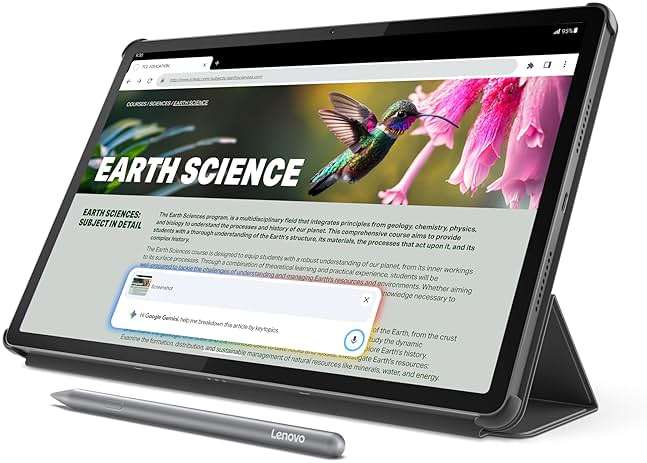 Lenovo Idea Tab Pro with Google Gemini - Student Tablet - 12.7” 3K LCD Display - 8 GB Memory - 128 GB Storage - MediaTek Dimensity 8300 - Includes Pen and Folio Case - Image 1