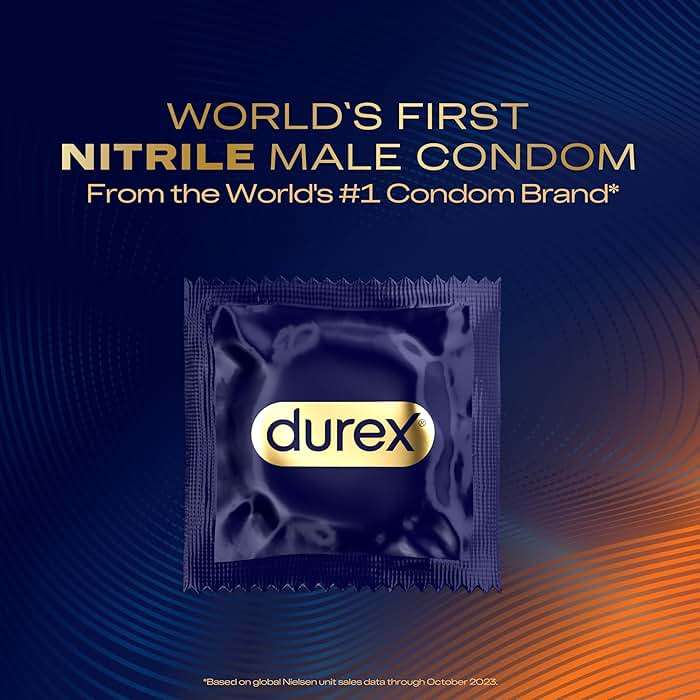 Durex Intense Nitrile Condoms, Ultra Thin Premium Non Latex Condoms Lubricated with Silicone Lube, 24 ct - Image 2