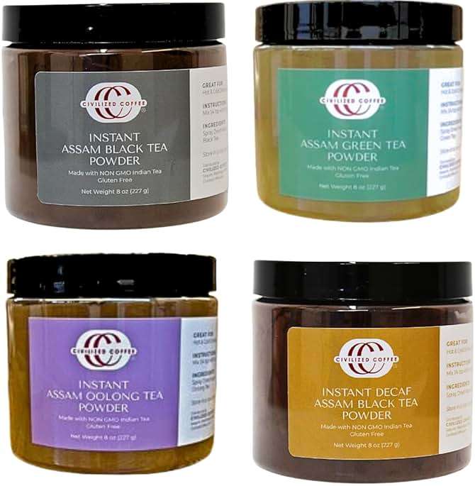 Civilized Coffee Instant Decaf Assam Black Tea Powder, 8 oz Jars (3-Pack) | Real Brewed Decaf Black Tea, Approximately 900 Servings, Hot or Iced Tea, No Tea Bags Required, Baking Applications - Image 8