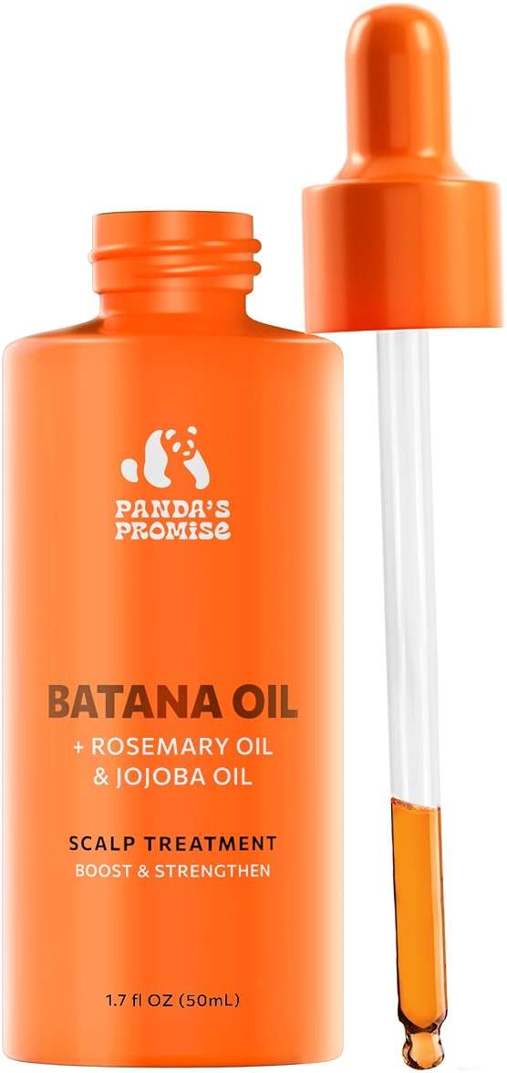 Panda's Promise Pure Batana Oil from Honduras Vegan & Cold-Pressed Blend with Rosemary & Castor Hydrating Hair Oil for Smooth, Soft and Shiny Hair For Men & Women 60 Day Supply - Image 1