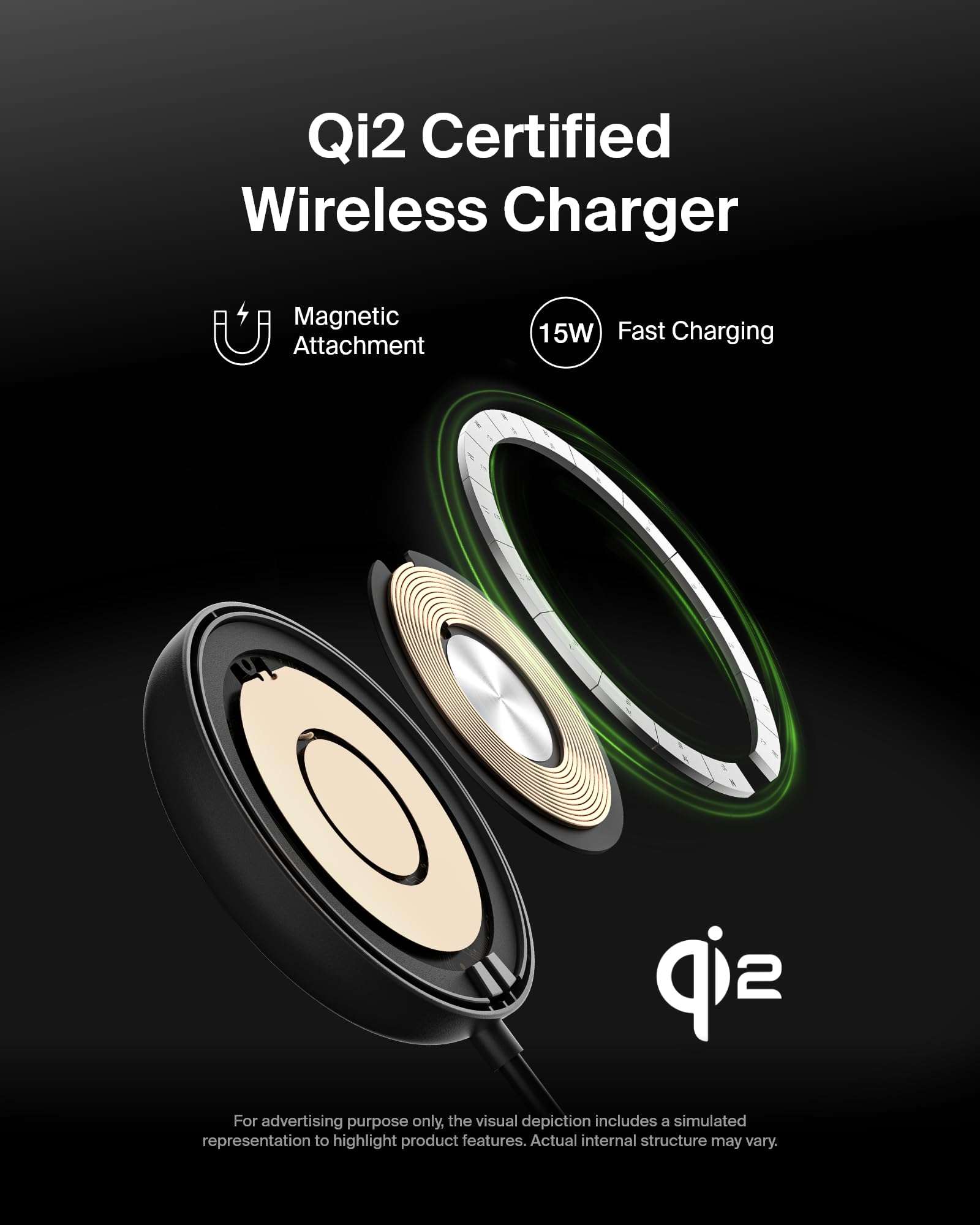 Belkin Magnetic Wireless Charging Pad Qi2 15W w/Kickstand - MagSafe-Compatible Qi2-Certified Wireless Charger for iPhone 17 Series, Samsung Galaxy S25 Series, AirPods (No PSU) - Black - Image 3