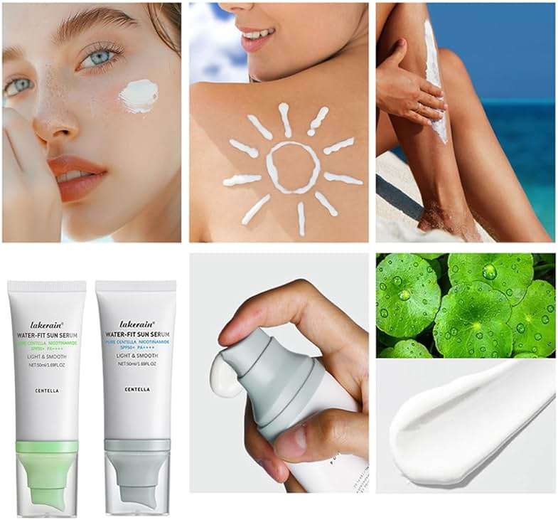 Centella Sunscreen SPF 50, Face Sun Screen Long-Lasting Protection, Cen-tella Madagascar Sunscreen, NO White Cast - Dry Oily Skincare,Moisturizing Non-Sticky Centella Water-Fit Sun Serum for All Skin - Image 4