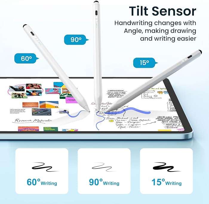 Hastraith Dual Tip Stylus Pen for iPad(2026-2018),13 Mins Fast Charge with Tilt Sensitivity and Palm Rejection for iPad 11/10/9/8/7/6th Gen,Air 7/6/5/4/3/M3/M2,Pro 13"/12.9"/11"/M4, Mini 7/6/5th,White - Image 5