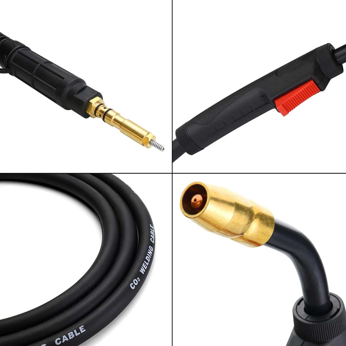 MIG Welding Gun Torch fits Hobart 245926 Hobart Handler 190/210/210MVP Mig Welders Parts,100A 15ft Hobart Welder Replacement Hobart H100S4-10 245926 with .030" .035" Tip-Nozzle-Diffuser - Image 3