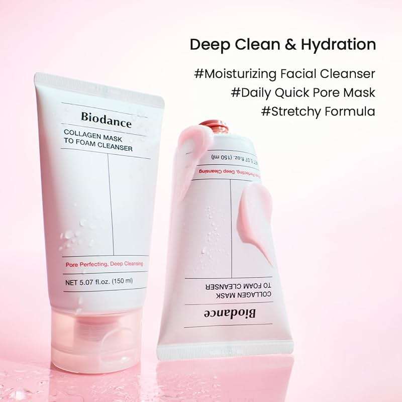 BIODANCE Collagen Mask To Foam Cleanser, 2-in-1 Pore Care and Hydrating Foaming Facial Cleanser for Sensitive Skin, Gentle Face Wash, Korean Skin Careㅣ5.07 fl. oz. (150 ml) - Image 2