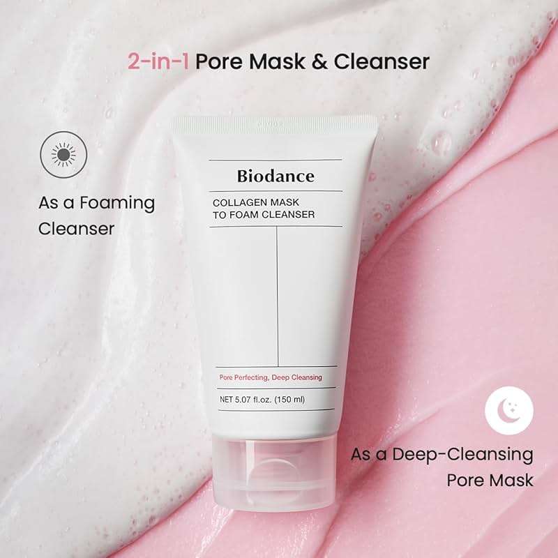 BIODANCE Collagen Mask To Foam Cleanser, 2-in-1 Pore Care and Hydrating Foaming Facial Cleanser for Sensitive Skin, Gentle Face Wash, Korean Skin Careㅣ5.07 fl. oz. (150 ml) - Image 3