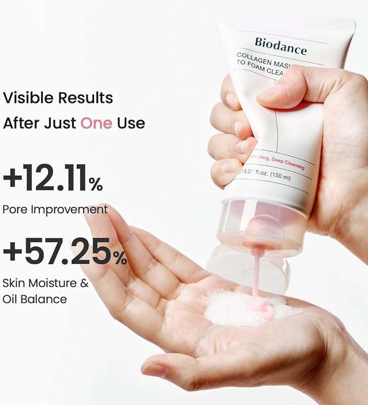 BIODANCE Collagen Mask To Foam Cleanser, 2-in-1 Pore Care and Hydrating Foaming Facial Cleanser for Sensitive Skin, Gentle Face Wash, Korean Skin Careㅣ5.07 fl. oz. (150 ml) - Image 9