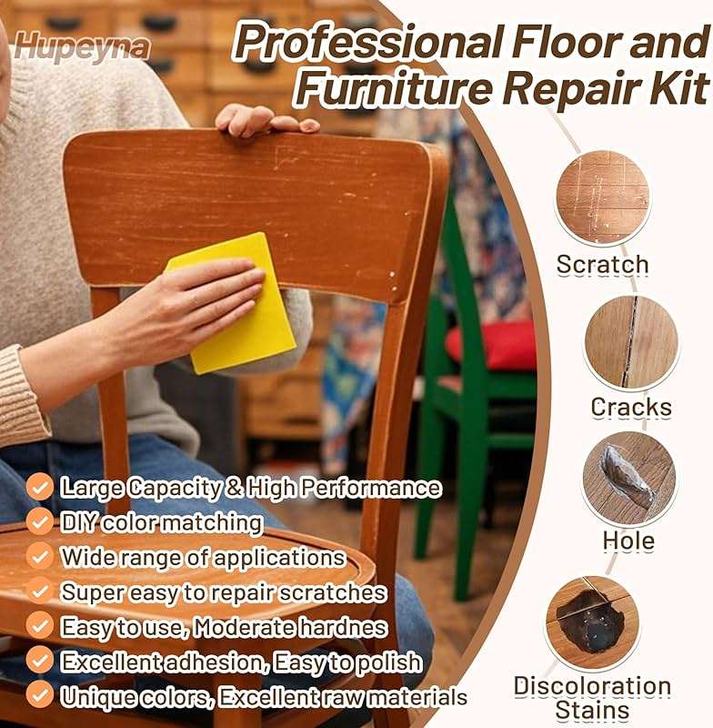 Wood Repair Kit, Wood Furniture Repair Kit, Wood Filler, Wood Putty and Beeswax- Repair Stains, Scratch, Cracks, Hole, Discoloration for Wooden Door, Table, Cabinet, Bed, Floor (Brown Series) - Image 2