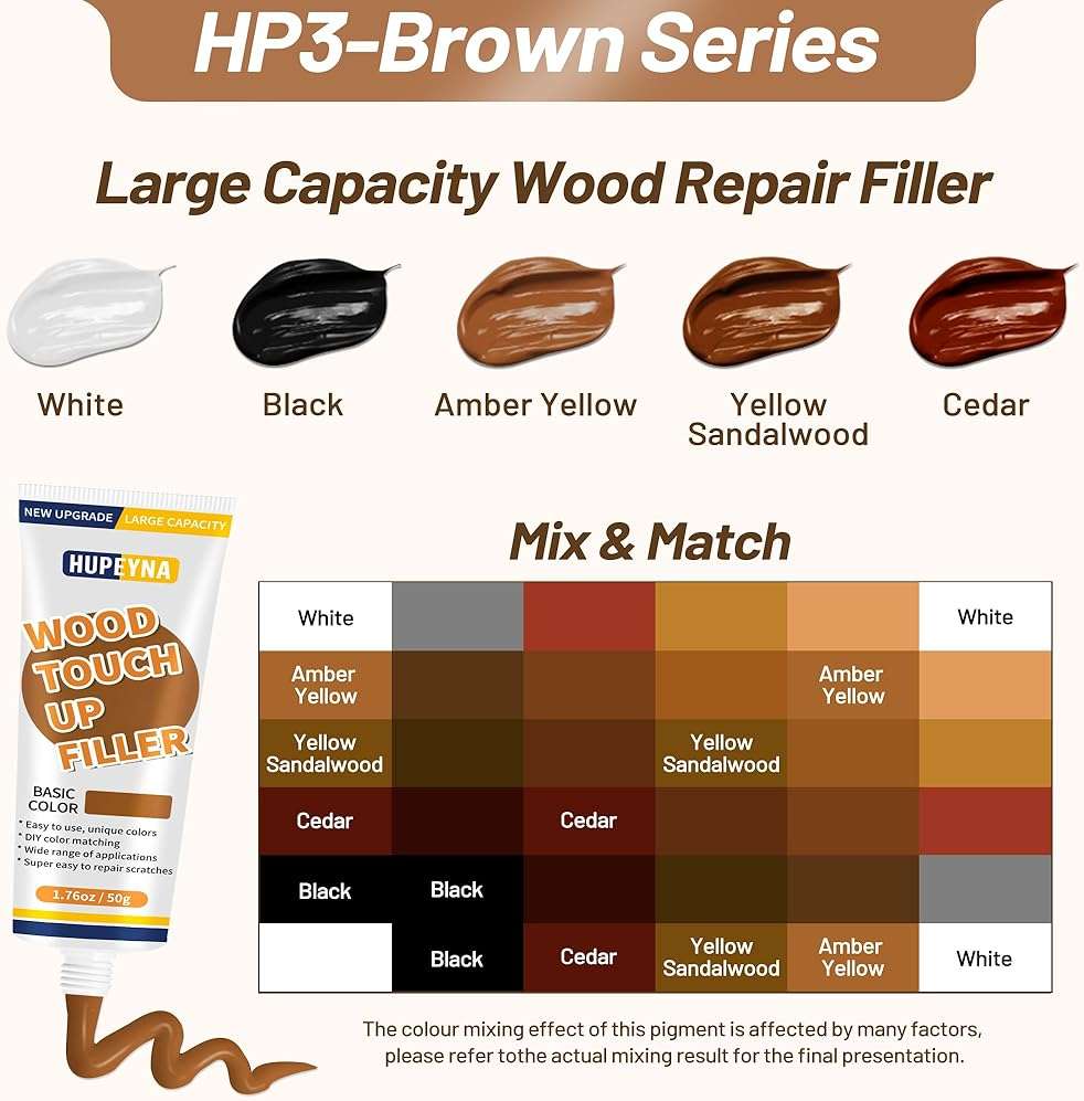 Wood Repair Kit, Wood Furniture Repair Kit, Wood Filler, Wood Putty and Beeswax- Repair Stains, Scratch, Cracks, Hole, Discoloration for Wooden Door, Table, Cabinet, Bed, Floor (Brown Series) - Image 3