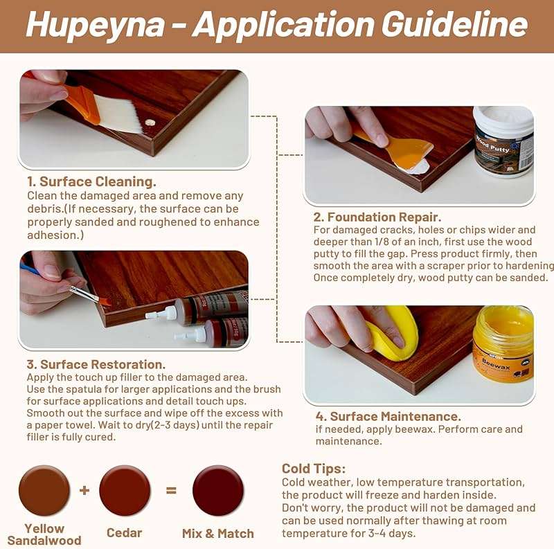 Wood Repair Kit, Wood Furniture Repair Kit, Wood Filler, Wood Putty and Beeswax- Repair Stains, Scratch, Cracks, Hole, Discoloration for Wooden Door, Table, Cabinet, Bed, Floor (Brown Series) - Image 5