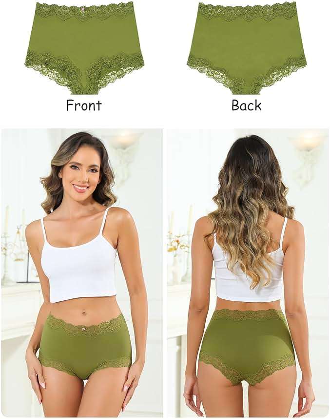 LEVAO Boy Shorts Underwear for Women Lace Full Covreage Boxer Briefs Panties 5 Pack S-XL - Image 2