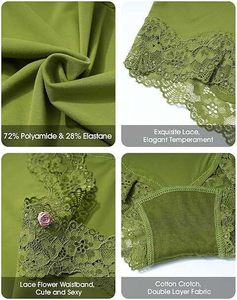 LEVAO Boy Shorts Underwear for Women Lace Full Covreage Boxer Briefs Panties 5 Pack S-XL - Image 4