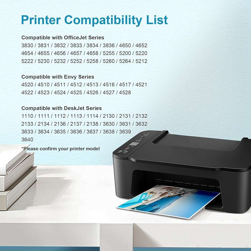 63XL Ink Cartridges Black and Color Replacement for HP Ink 63 for HP 63XL Ink Cartridge Combo Pack Work for HP OfficeJet 3830 4650 5255 5258 5200; Envy 4520 4512 4510; DeskJet 1112 2130 3630 (2 Pack) - Image 2