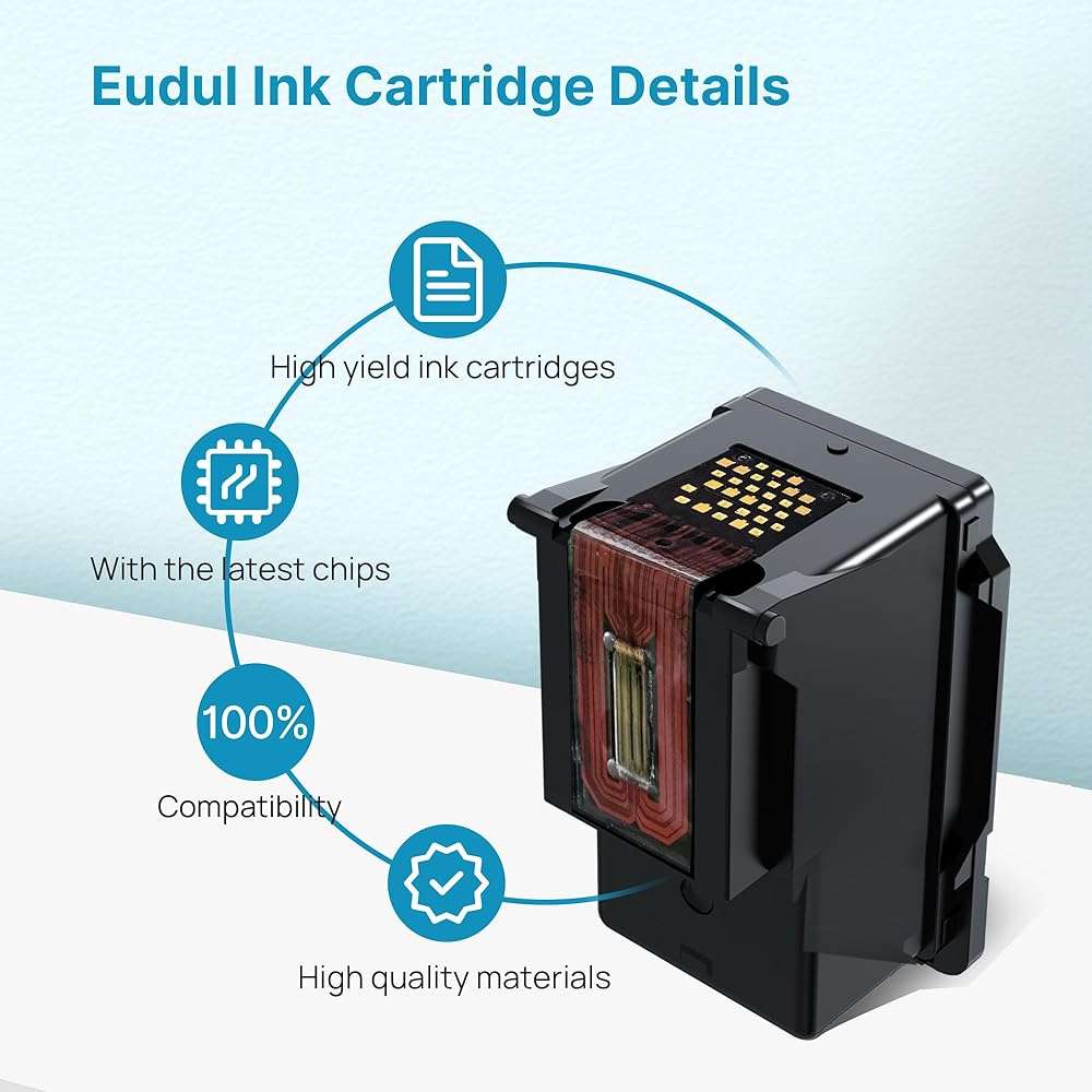 63XL Ink Cartridges Black and Color Replacement for HP Ink 63 for HP 63XL Ink Cartridge Combo Pack Work for HP OfficeJet 3830 4650 5255 5258 5200; Envy 4520 4512 4510; DeskJet 1112 2130 3630 (2 Pack) - Image 7
