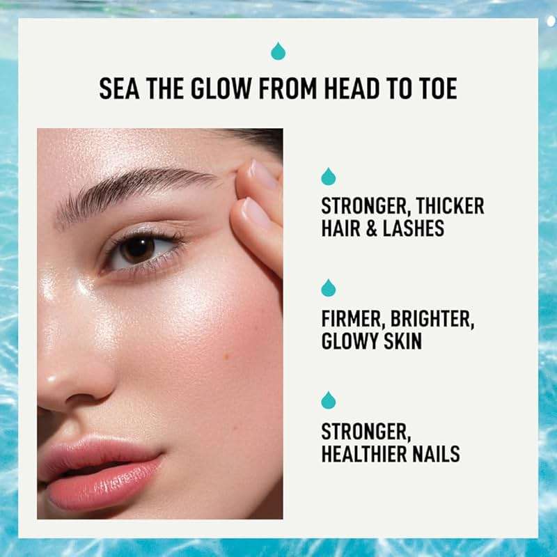Fat Mermaid Bioavailable Liquid Marine Collagen Peptides Drink- Hyaluronic Acid & VIT C - Reduces Wrinkles - Thick Hair, Lashes, Brows, Nails - No Gluten, Dairy, Nut, Soy - Unflavored Sweet, 16.9 oz - Image 2