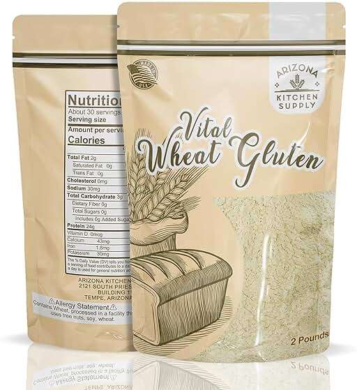 2.2 lb Vital Wheat Gluten | High-Protein, All-Natural Wheat Protein for Bread, Pizza Dough, Seitan, and More | Vegan & Keto-Friendly Baking Essential by Arizona Kitchen Supply - Image 1