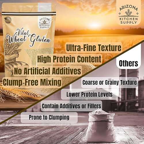 2.2 lb Vital Wheat Gluten | High-Protein, All-Natural Wheat Protein for Bread, Pizza Dough, Seitan, and More | Vegan & Keto-Friendly Baking Essential by Arizona Kitchen Supply - Image 7