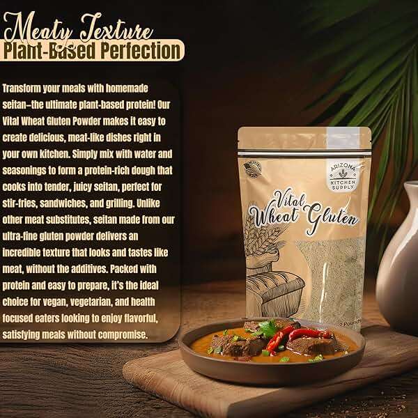 2.2 lb Vital Wheat Gluten | High-Protein, All-Natural Wheat Protein for Bread, Pizza Dough, Seitan, and More | Vegan & Keto-Friendly Baking Essential by Arizona Kitchen Supply - Image 8
