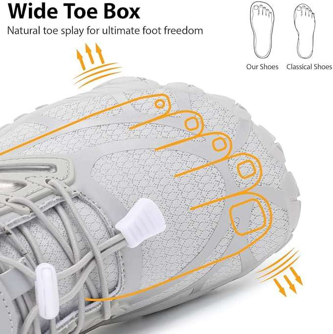 Hike Barefoot Shoes Women, Wide Toe Box Zero Drop Grounded Footwear, Minimalist Cross-Trainer Sneakers for Hiking, Running, Water Sports & Traveling - Image 3