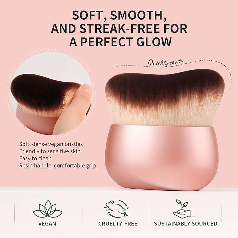 docolor Self Tanner Brush 75mm Large Body Makeup Brush Soft synthetic hair Tanning Brush no stripes, for Foundation, Self-tanners, Bronzer, Self Tan Back Applicator Face&Body Makeup Brush Gift Box - Image 2