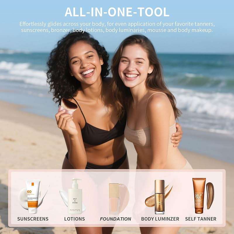 docolor Self Tanner Brush 75mm Large Body Makeup Brush Soft synthetic hair Tanning Brush no stripes, for Foundation, Self-tanners, Bronzer, Self Tan Back Applicator Face&Body Makeup Brush Gift Box - Image 5