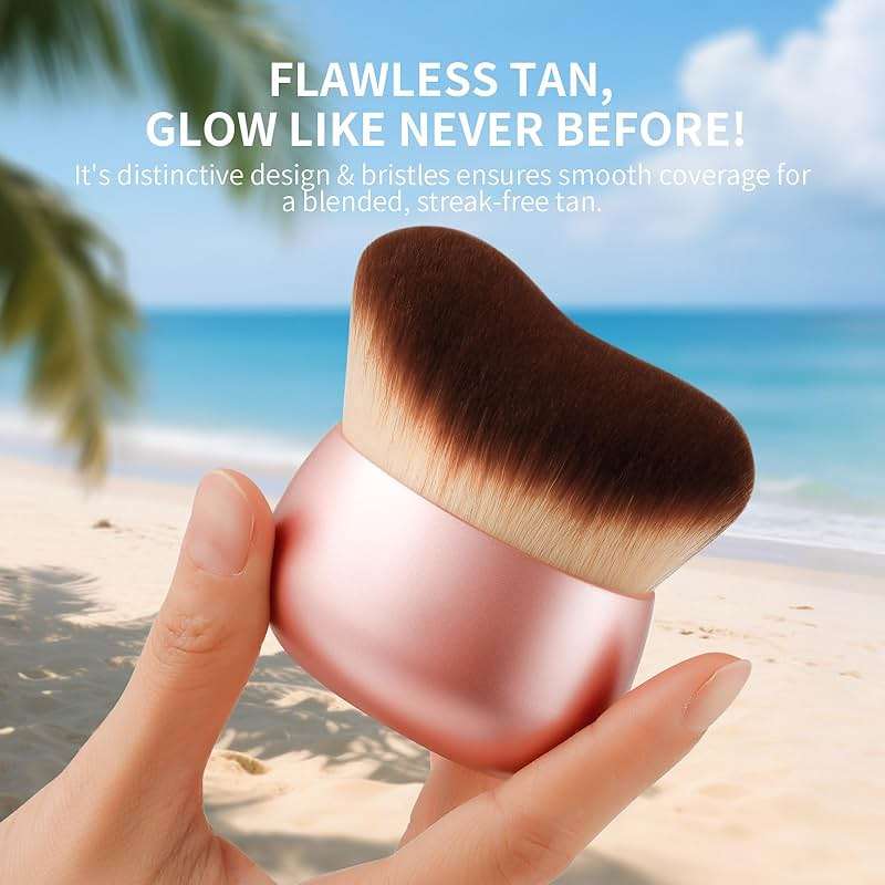 docolor Self Tanner Brush 75mm Large Body Makeup Brush Soft synthetic hair Tanning Brush no stripes, for Foundation, Self-tanners, Bronzer, Self Tan Back Applicator Face&Body Makeup Brush Gift Box - Image 9