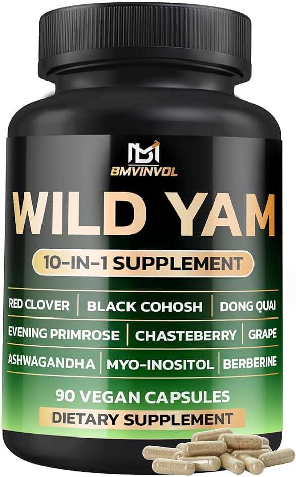 BMVINVOL Wild Yam Supplement | Red Clover, Black Cohosh, Evening Primrose, Berberine, Myo-Inositol - [ 90 Capsules] - Image 1