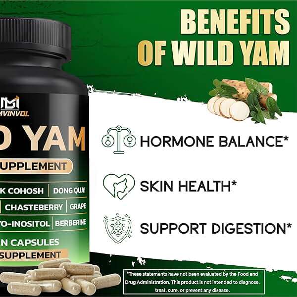 BMVINVOL Wild Yam Supplement | Red Clover, Black Cohosh, Evening Primrose, Berberine, Myo-Inositol - [ 90 Capsules] - Image 3