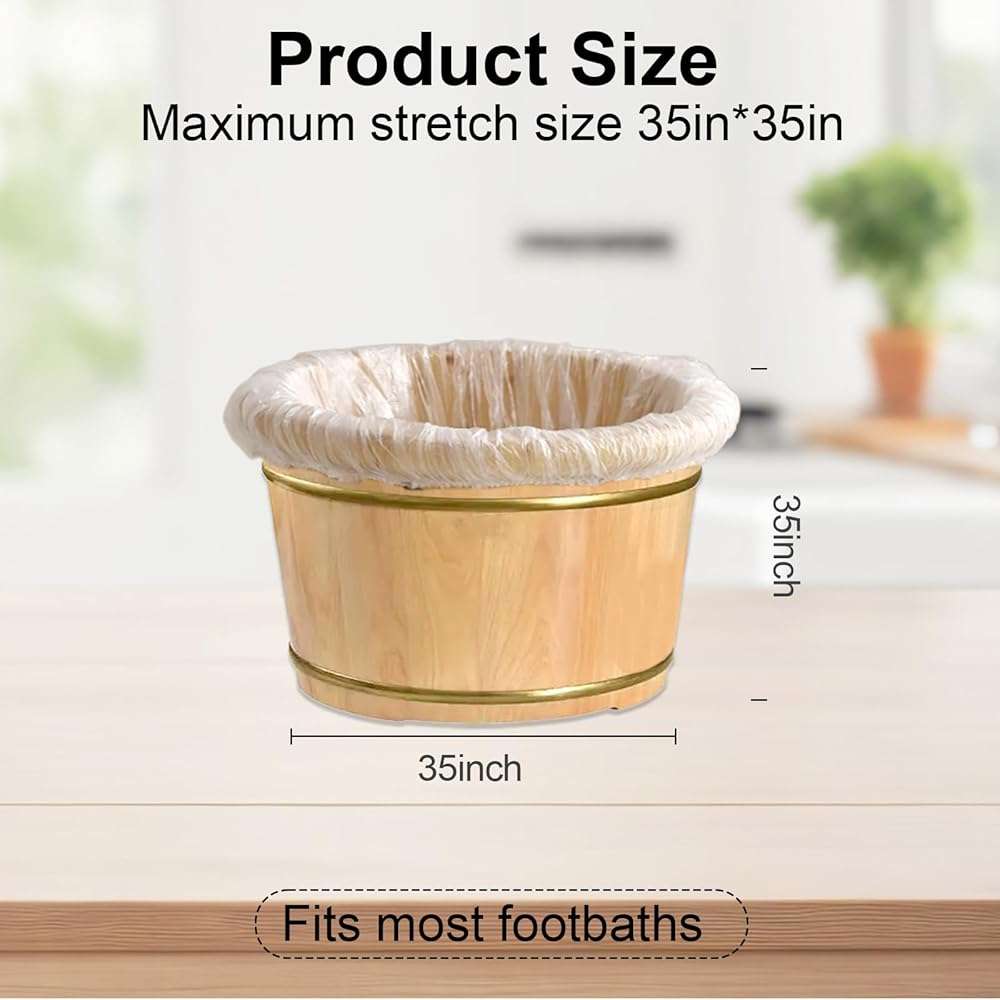 25 Pcs Transparent Pedicure Liners Disposable, Disposable Foot Tub Liner Portable Bath Bags with Retractable Belt, Portable Bath Bag, Can Be Used in Foot Bath Stores, SPA halls, Home Personal Care - Image 2