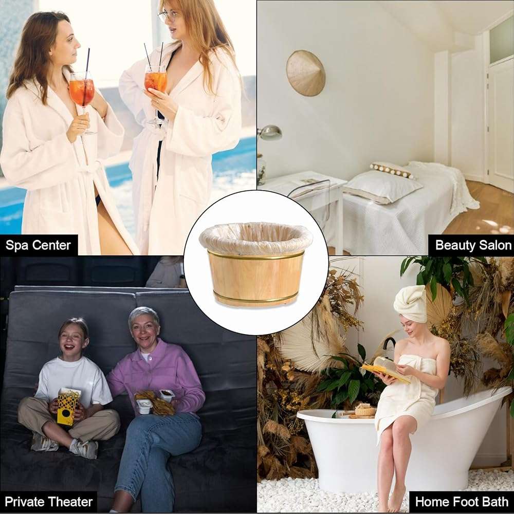 25 Pcs Transparent Pedicure Liners Disposable, Disposable Foot Tub Liner Portable Bath Bags with Retractable Belt, Portable Bath Bag, Can Be Used in Foot Bath Stores, SPA halls, Home Personal Care - Image 6