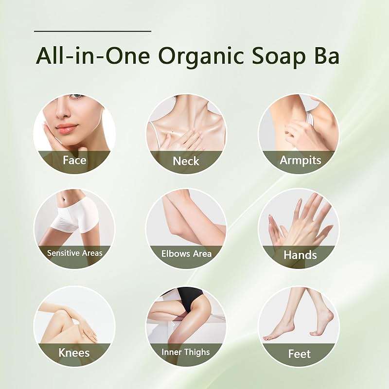 Calzzle 4 Pcs Herbal Soap Bar with Tea Tree Oil, Olive Oil & Organic Shea Butter - Natural Handmade Soap for Women & Men, Gentle Face, Body & Foot Cleanser for Dry, Itchy or Sensitive Skin, 3.53 oz - Image 9
