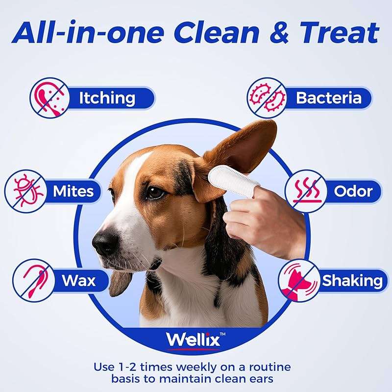 Wellix Pet Ear Cleaner Wipes for Dogs&Cats (100count) - Pure Chamomile Honeysuckle Dog Cleaning Finger Wipes - Natural Treatment for Itch Relief and Ear Infections - 2 Packs - Image 2