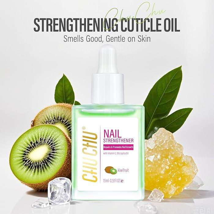 CHUCHU Vegan Cuticle Oil for Nail: Kiwi Scent Natural Vitamin B & E Nail Oil - Hydrates Moisturizes Repairs for Nails Damage Dry Cuticle 0.51 Fl Oz - Image 2