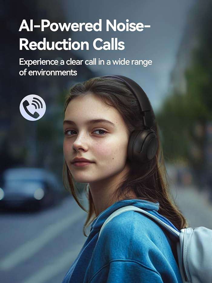 1MORE HQ20 Wireless On-Ear Headphones with Microphone, 85dB Safe Volume, 65H Playtime, Lightweight Foldable Bluetooth Headphones for School/Travel, Android and iOS Compatible, Black - Image 4
