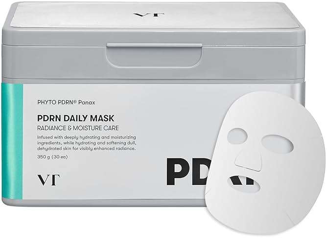 VT COSMETICS PDRN Daily Hydrating 30 Sheets Mask, Vegan PDRN Face Masks with Ceramide, Hyaluronic Acid & Panthenol, Ultra-Thin Moisturizing Mask for Glass Skin & Daily Hydration, Korean Skincare - Image 1