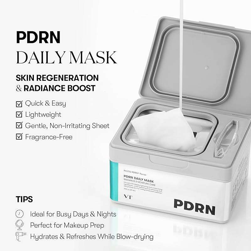 VT COSMETICS PDRN Daily Hydrating 30 Sheets Mask, Vegan PDRN Face Masks with Ceramide, Hyaluronic Acid & Panthenol, Ultra-Thin Moisturizing Mask for Glass Skin & Daily Hydration, Korean Skincare - Image 2