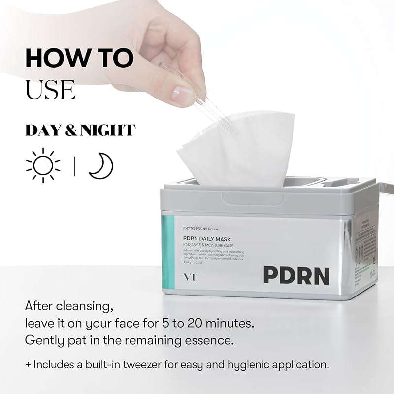 VT COSMETICS PDRN Daily Hydrating 30 Sheets Mask, Vegan PDRN Face Masks with Ceramide, Hyaluronic Acid & Panthenol, Ultra-Thin Moisturizing Mask for Glass Skin & Daily Hydration, Korean Skincare - Image 5