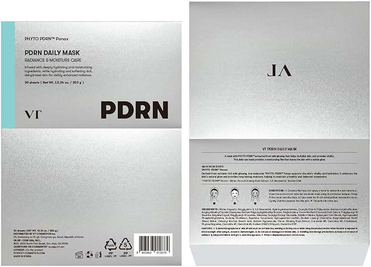 VT COSMETICS PDRN Daily Hydrating 30 Sheets Mask, Vegan PDRN Face Masks with Ceramide, Hyaluronic Acid & Panthenol, Ultra-Thin Moisturizing Mask for Glass Skin & Daily Hydration, Korean Skincare - Image 6