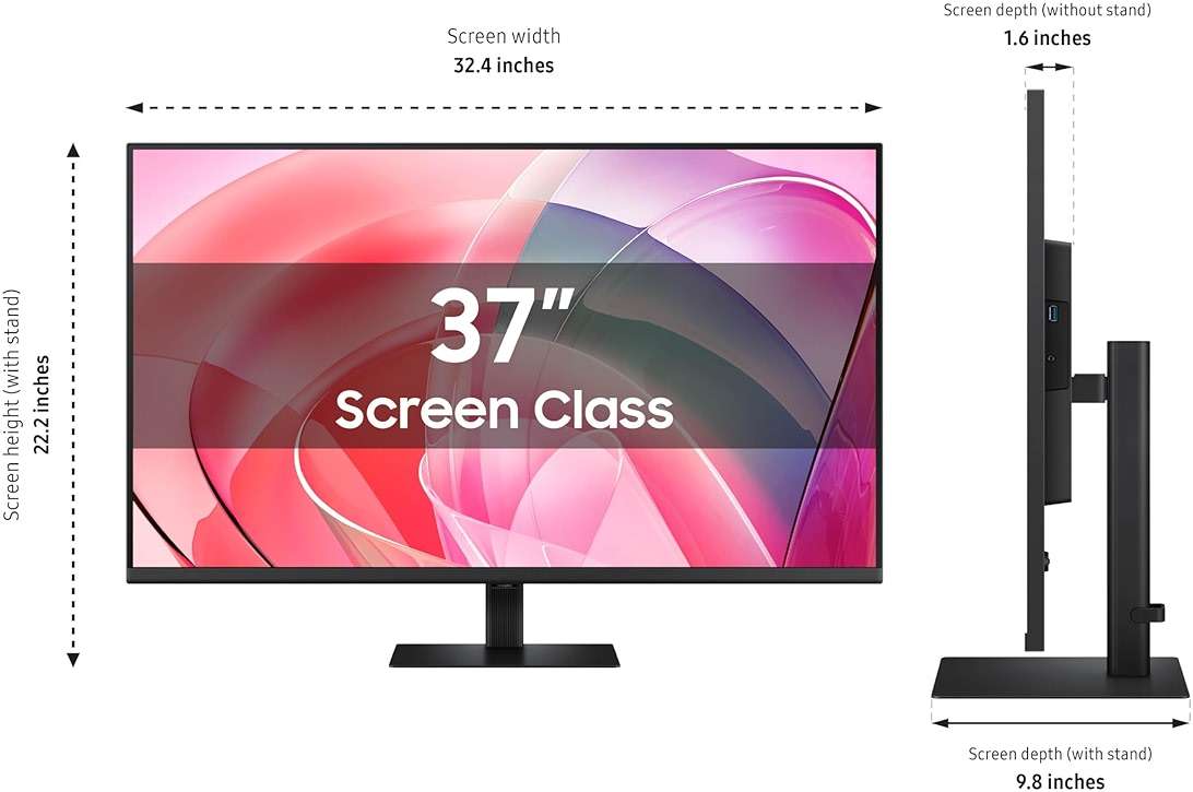 Samsung 37" ViewFinity S7 (S70D) 4K UHD HDR10 High Resolution Monitor, DP Port, TUV-Certified, 2025, LS37D700EANXZA - Image 4